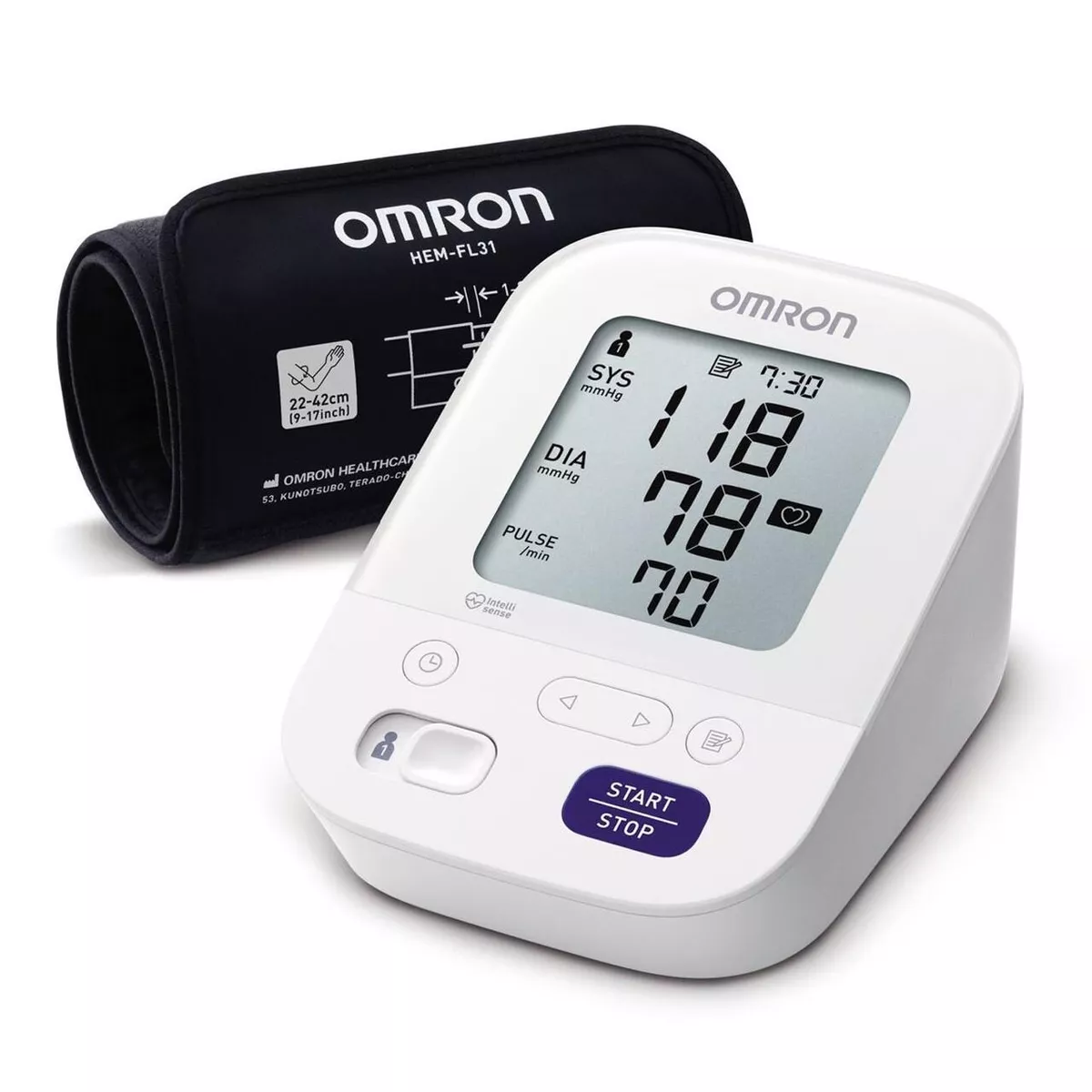 Upper arm blood pressure monitor - comfortable and exact