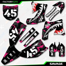 Black & Pink Savage Camo Graphics Kit fits 09-11 Kawasaki KXF450 KX450F  Decals