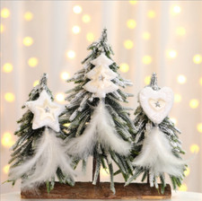 Cute Plush Feather Pendant Christmas Tree Pendants Ornaments Home Decoration