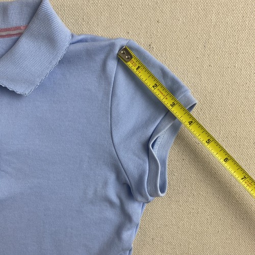 Izod Girls Short Sleeve Polo T Shirt School Uniform Size S 7/8 Baby Blue - Picture 5 of 12