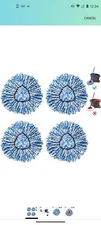 Spin Mop Microfiber Replacement Head 4 Pack Blue