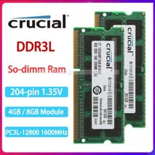 4GB 8GB 16GB 32GB DDR3L 1600MHz PC3L-12800S 204-Pin 1.35V SO-DIMM Laptop Ram Lot