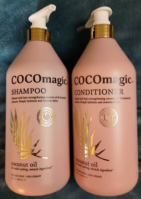 Cocomagic 1 Shampoo 1 Conditioner Protein Rich Coconut Oil  32 oz ea NO PARABENS