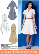 SEWING PATTERN Womens Clothes Shirt-Dress Button-Down Sleeveless Plus Size 7351