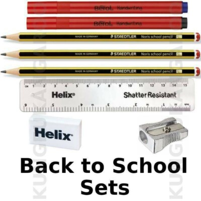 BACK TO SCHOOL SET - Staedtler Noris HB Stifte und Bleistifte Radierer Lineal Anspitzer