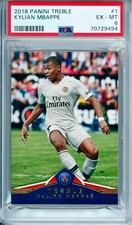 2018-19 Kylian Mbappe Panini Treble Base PSG Rookie Card #1 PSA 6 EX-MT. rookie card picture