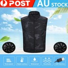 Men Summer Air Conditioning Clothing Fan Cooling Vest USB Outdoor Sport Vest AU