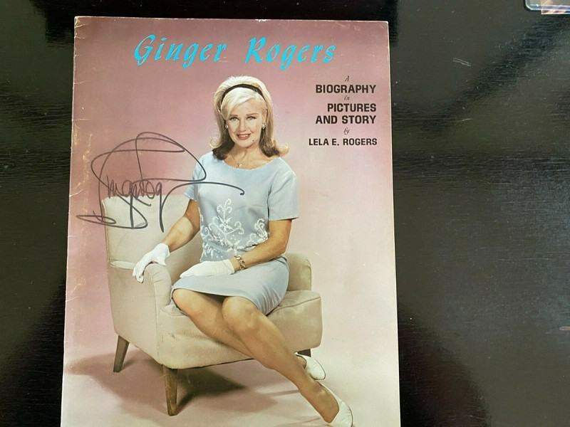 GINGER ROGERS SIGNED BOOK, A BIOGRAPHY IN PICTURES & STORY