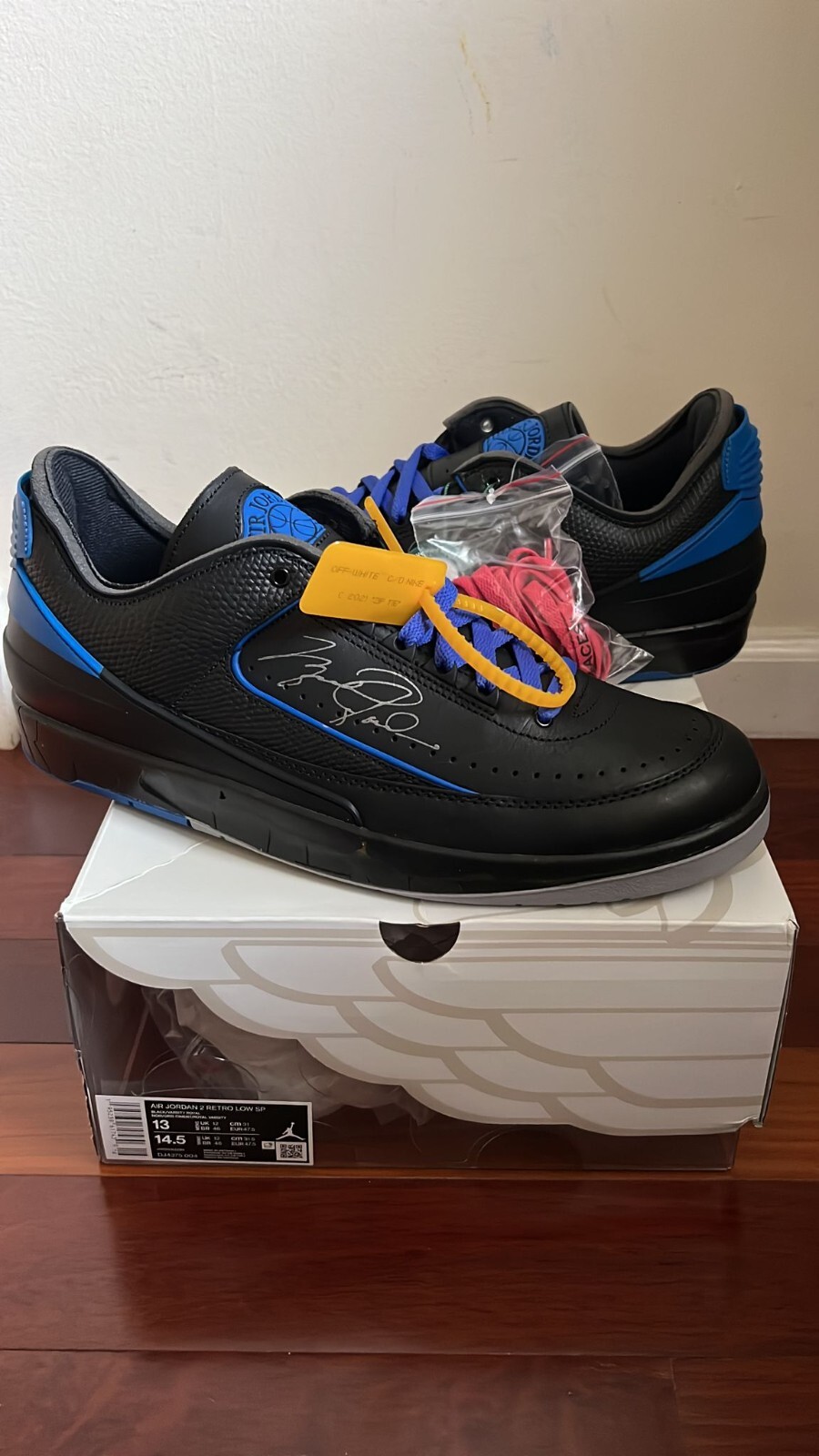 Off-White x Air Jordan 2 Retro Low SP Black Varsity Royal