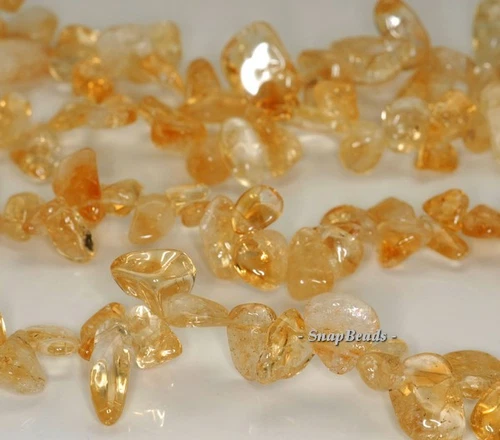 22X8-10X8MM CITRINE QUARTZ GEMSTONE PEBBLE NUGGET LOOSE BEADS 7.5inch - Picture 3 of 4