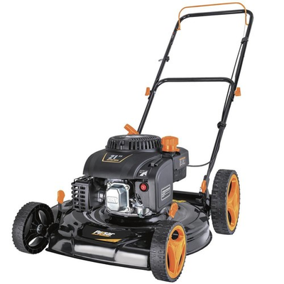 #ad 21quot; 200cc Gas Push Lawn Mower Big Wheel 2 in 1 Side Discharge $189.99