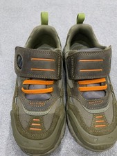 Image of Clarks Kids Unisex Steggy 2 See Hook & Loop Leather Trainers UK13.5 F Khaki