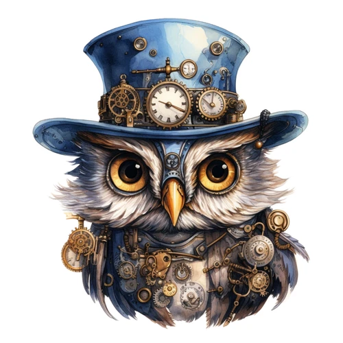 Steampunk Owl Steam Punk Animal Self Adhesive Vinyl Sticker