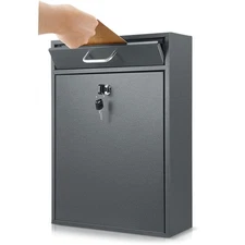Yaocom Locking Mailbox with Key for Outdoor 16.2 x 11.2 x 4.7 Inches Large Wa...