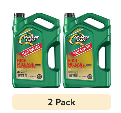 (2 pack) Full Synthetic High Mileage 5W-30 Motor Oil, 5 Quart, Wear Protection