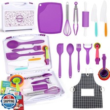 Kids Cooking Sets Real, Kids Cooking and Baking Set with Storage