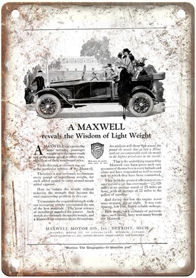 1920 Maxwell Vintage Automobile Ad Retro Look Metal Sign AM8702