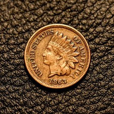 (ITM-7822) 1863 Indian Cent ~ VF+ Cndtn ~ COMBINED SHIPPING!