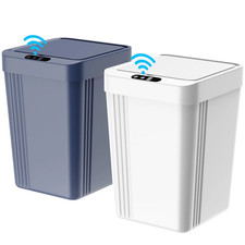 Touchless Smart Sensor Trash Can 2-Pack, 3.4 Gallon, Blue White