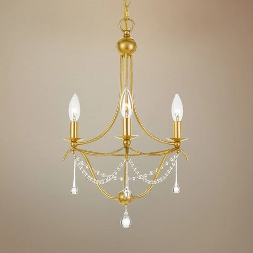 Crystorama Metro 15 1/2"W 3-Light Antique Gold Chandelier - Picture 1 of 6