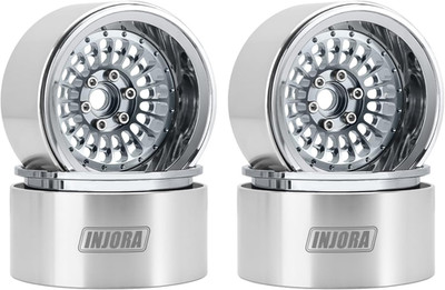 INJORA 2.2'' Beadlock Wheel - Offset -10Mm Aluminum Turbine Rim for SCX10 TRX4 VS