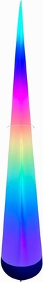 9'8'' Inflatable Color-Changing LED Cone with Remote & Sandbag Base - NIB
