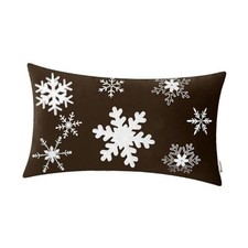 Christmas Pillow Cover 12 X 20 Inches, 20" x 12" Pack of 1 Coffee-snowflake