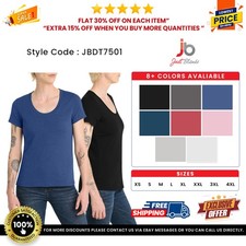 JustBlanks Women's Lightweight Scoop Neck Cotton Tee T-Shirt - JBDT7501