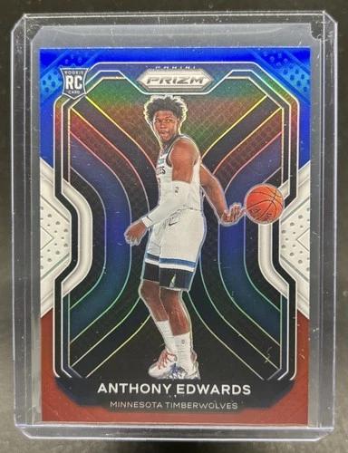 2020-21 Panini Prizm Anthony Edwards RC Red, White and Blue Prizm Rookie #258