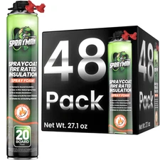 Sprayman Spraycoat Fire Rated Closed Cell Insulation Foam 27.1oz 48 Pack  No Gun