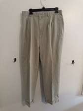 Polo Ralph Lauren Men  s 34x30 Hammond Khaki Pleated Cuffed 100 Cotton Pants