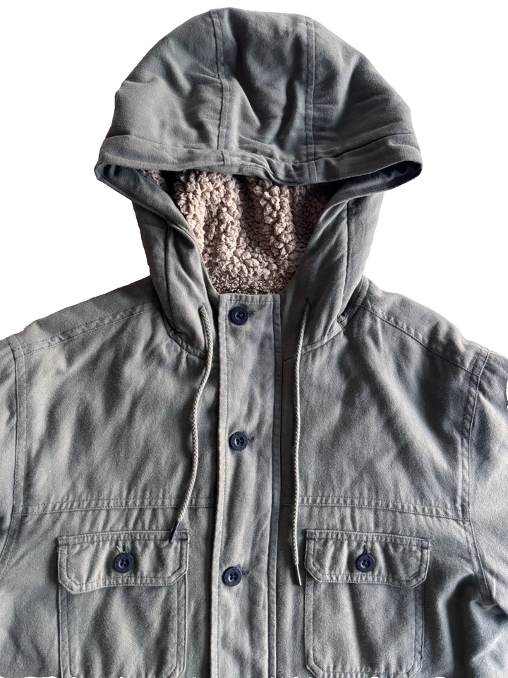 Rip Curl Mens Gibbos Green Hooded Sherpa Fleece Lined Surfing Jacket, Medium - Image 4 of 4