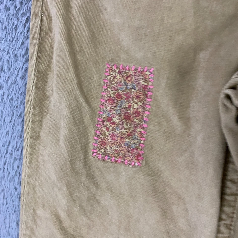 DE COLECCIÓN Y2K L.E.I. Pantalones de pana para mujer talla 14 acampanados bordados hippie boho tostados Foto 4 de 4