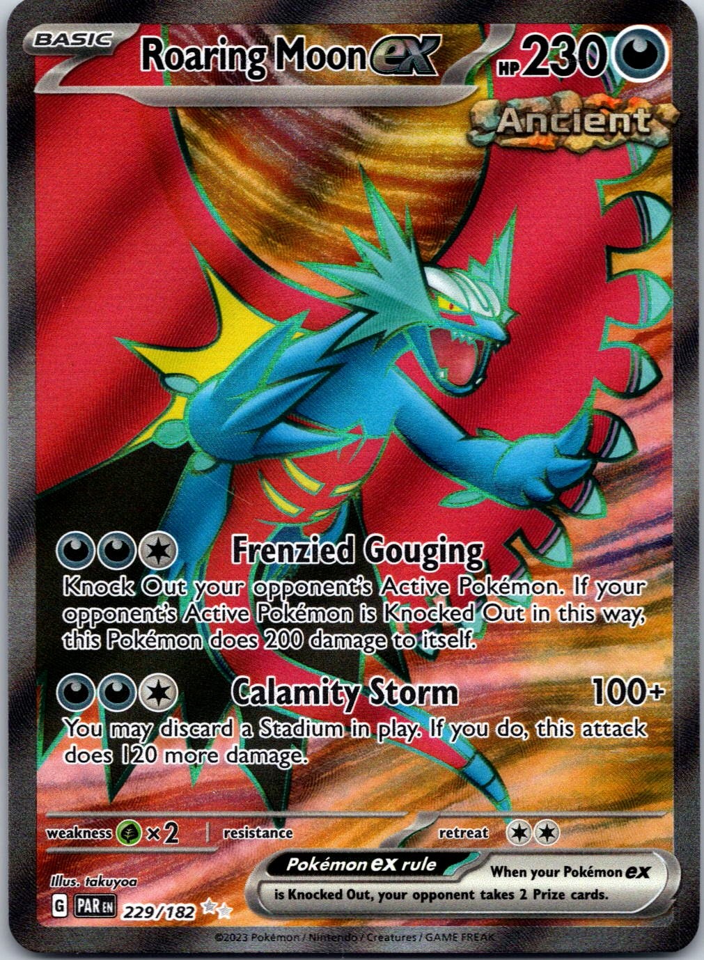 Roaring Moon ex Ultra Rare SV04: Paradox Rift  229/182 NM