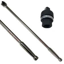 Breaker Bar 1/2 Drive 24 Long & 1/2 Inch Drive Ratchet Adapter (2pc Set) Prem...