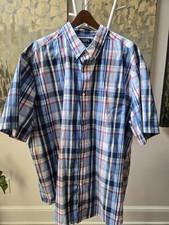 Chaps Ralph Lauren Dress Shirt Plaid Stretch Easy Care Mens Size 3XLT 3XL TALL