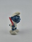 Vintage 1978 Schleich Smurf Tennis Player PVC Figure Hong Kong Red Racket — photo 2