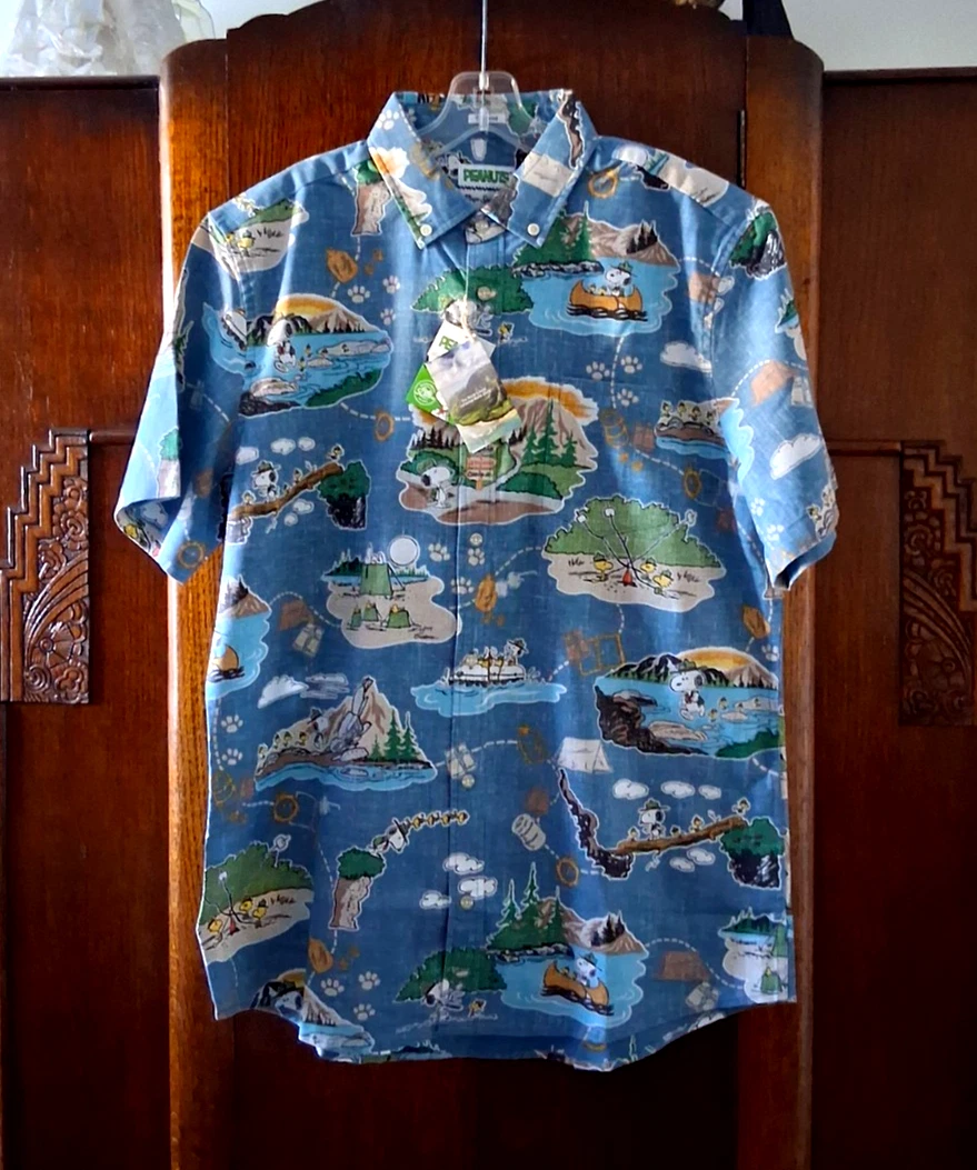 Reyn Spooner Men's "PEANUTS BEAGLE SCOUT 50TH" TAILORED FIT NWT Blue Shirts
Opens in a new window or