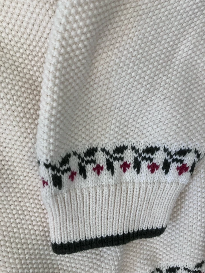 Suéter Tejido Cardinal Vintage Años 90 Para Mujer’s XL Blanco Pullover Navidad Arte Pájaro Foto 3 de 4