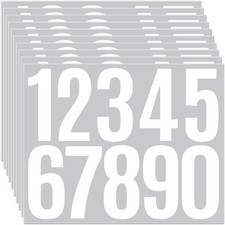 10 Sheets Mailbox Number Stickers 3 Inch - Self-Adhesive Vinyl Numbers 0-9 for M