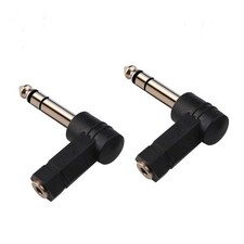 1/4 Inch TRS to 3.5mm Right Angle Adapter 6.35mm Male to 3.5mm Female 90 Degre