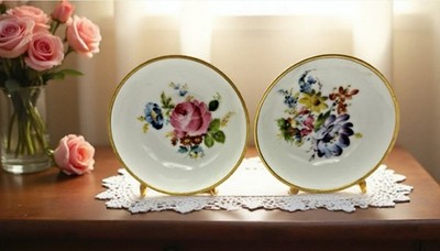 VTG Two AK Kaiser W. Germany Porcelain Resdenz Pattern Small Bowls. Floral.