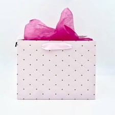 Pink dot wavy surface gift bag w/ free tissue: Small