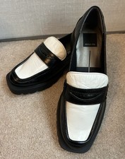 DOLCE VITA Elias Womens Shoes Black White Crinkle Patent Size 8 NEW IN BOX