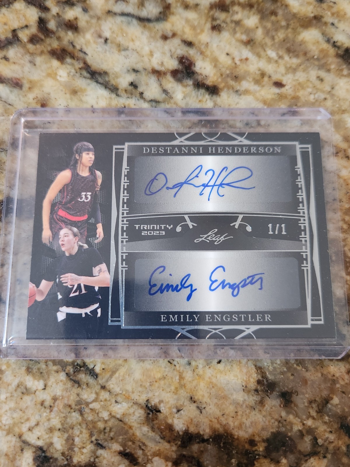 2022-23 Leaf Trinity Destanni Henderson Emily Engstler Black RC Auto True 1/1