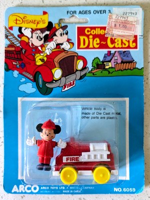 DISNEY COLLECTIBLE DIE CAST ~ MICKEY MOUSE WITH FIRE TRICK ~ ARCO IN PACKAGE