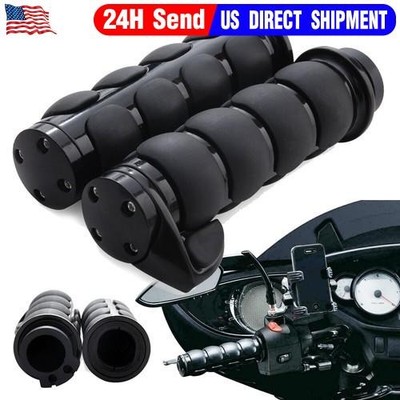 Black Hand Grips 1'' For Harley Bad Boy Breakout Cross Bones CVO Electra Glide