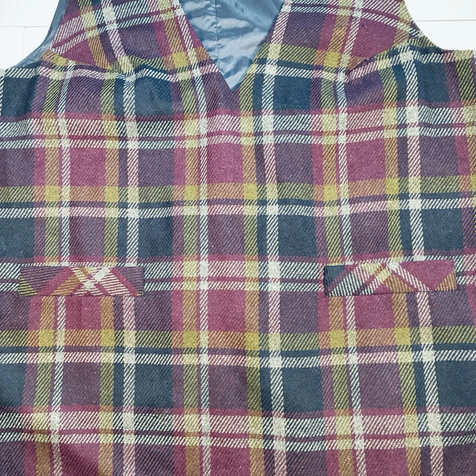 Винтаж 90-х Sag Harbor Размер 22 Фиолетовый, Зеленый, Синий, Клетчатое платье-джемпер из смесовой шерсти - Изображение 4 из 4