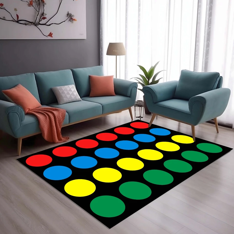 Alfombra Twister, alfombra de juego, alfombra de juego familiar, alfombra de fiesta, alfombra de área de fiesta, área familiar Foto 3 de 4