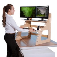 Dual Monitor Standing Desk Converter By Well Desk | Adjustable Height | Easy ... Dual Monitor Standing Desk Converter By Well Desk | Adjustable Height | Easy ...